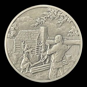 Vintage Medal History of Colonial America Pewter Coin Fort Christina